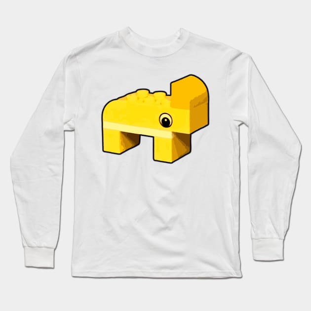 Brick Animals: Rhinoceros Long Sleeve T-Shirt by druscilla13